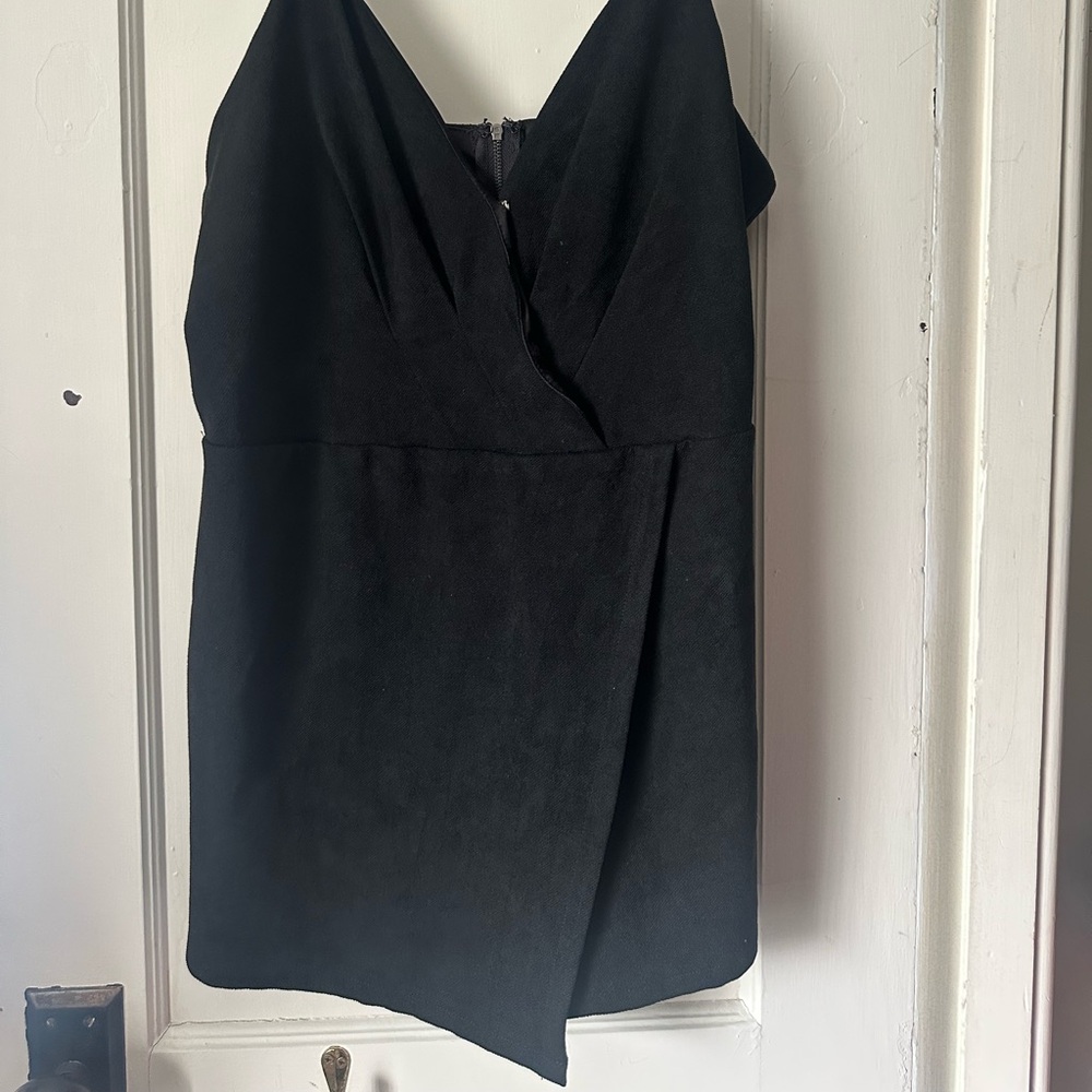 She + Sky Black Asymmetrical Romper